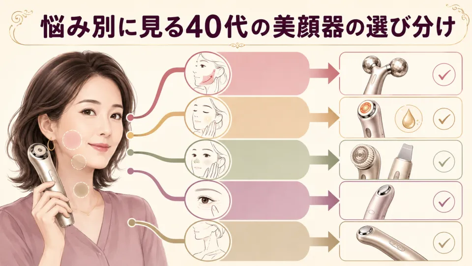 悩み別に見る40代の美顔器の選び分け