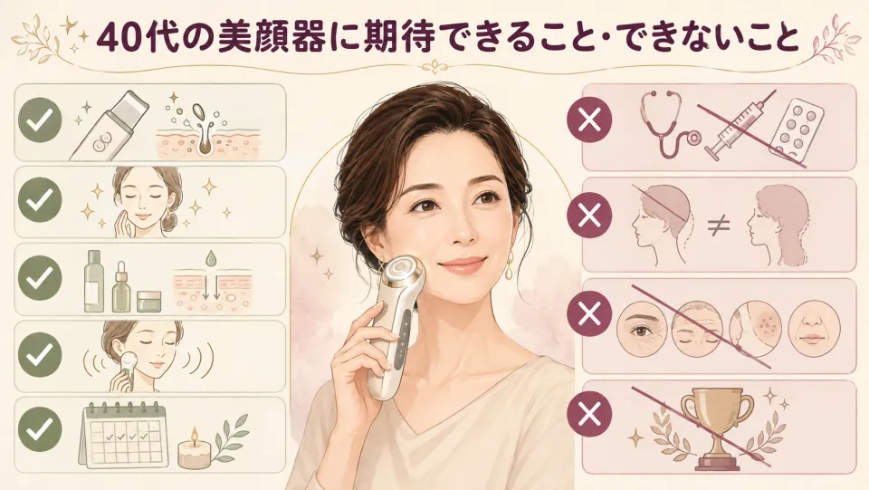 40代の美顔器に期待できること・できないこと