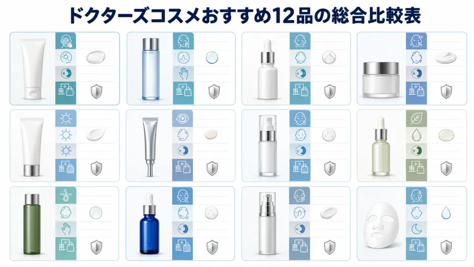 ドクターズコスメおすすめ12品の総合比較表