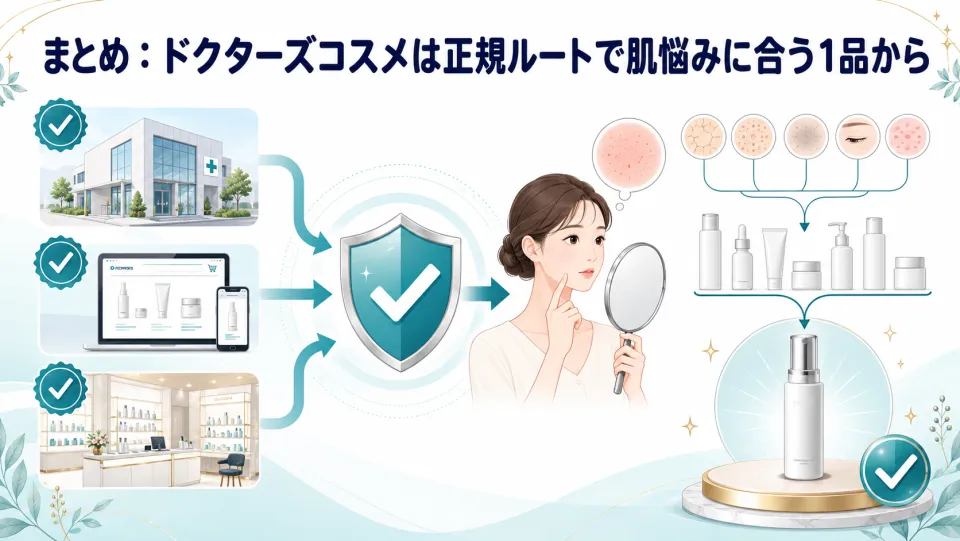 まとめ:ドクターズコスメは正規ルートで肌悩みに合う1品から