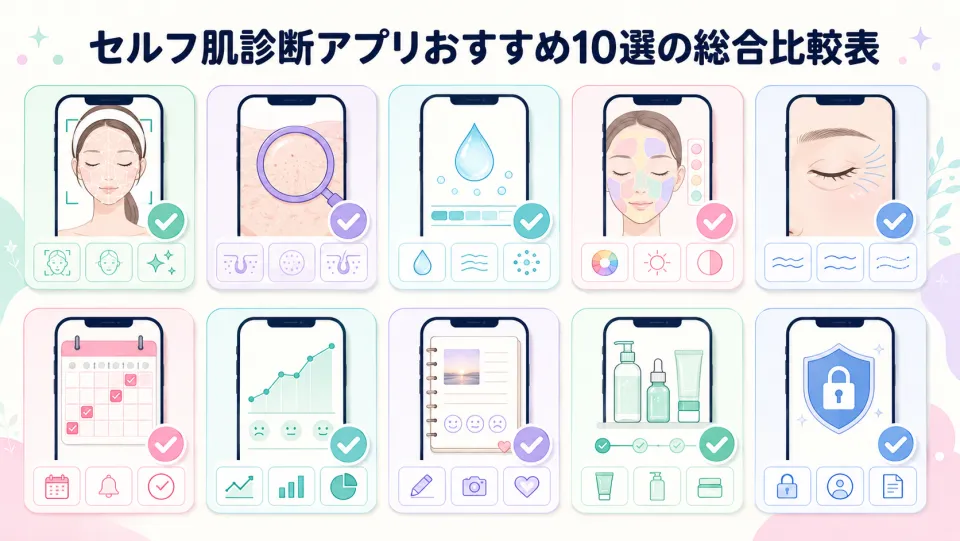 セルフ肌診断アプリおすすめ10選の総合比較表