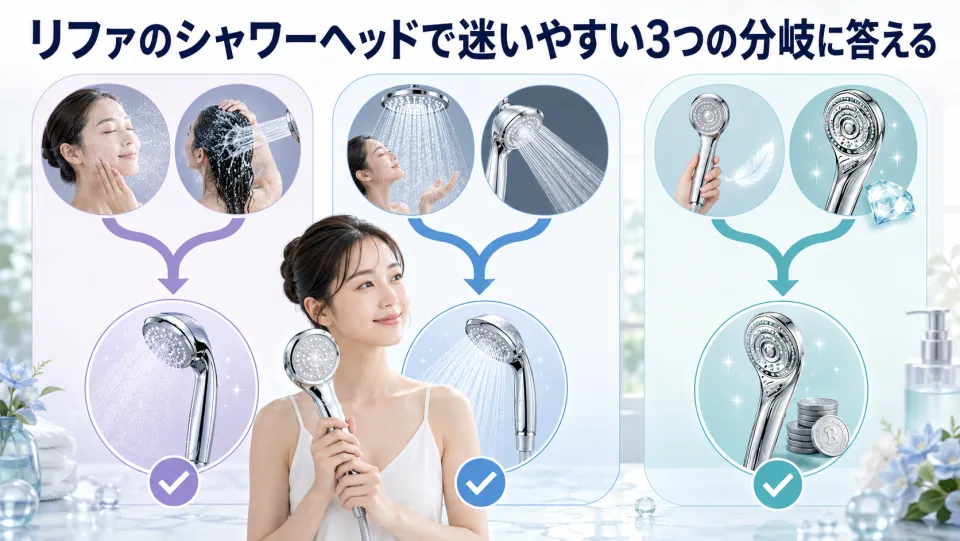 リファのシャワーヘッドで迷いやすい3つの分岐に答える