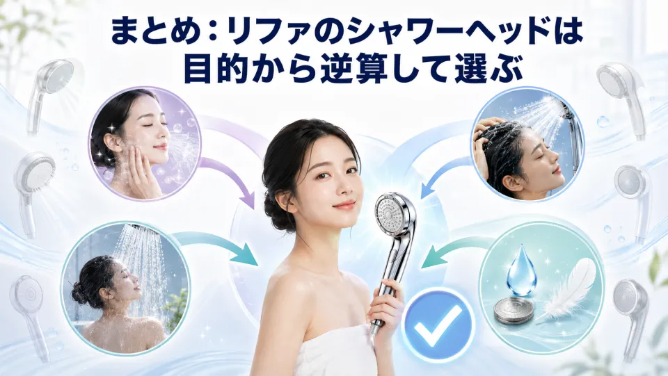 まとめ：リファのシャワーヘッドは目的から逆算して選ぶ
